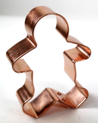 Unbranded Rolled Edge Small Gingerbread Man Shape Copper Cookie Cutter Riveted