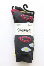 Sockopath Novelty Print Socks New Men Chef Eggs 3 pairs funny gag gift kitchen