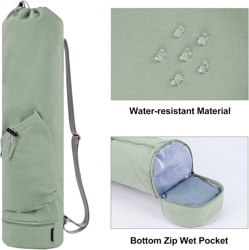 Yoga Mat Bag - Water Bottle Pocket and Bottom Wet Pocket - Multi Storage Bag - Bild 2 von 6