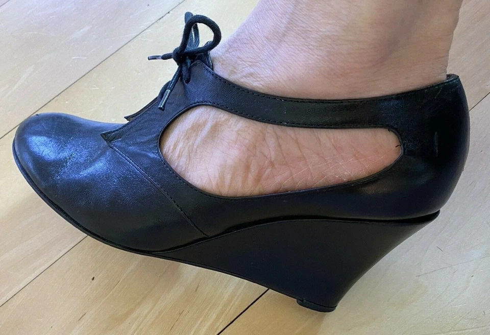 CEREMONIA DE APERTURA Botines de cuña de cuero con cordones 37 6,5 Foto 4 de 4