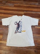 Vintage Rare 1999 FILA US Open Tennis T Shirt White Unisex USA 90s Size XL