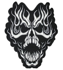 Skull Demon Iron On Back Patch Biker Gang Motorcycle Club Outlaw Logo