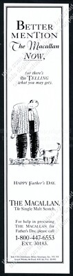 1993 The Macallan Scotch whisky Father's Day theme man & dog vintage print ad
