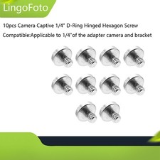 10pcs Camera Captive 1/4" D-Ring Hinged Hexagon Screw for Tripod Camera Plate
