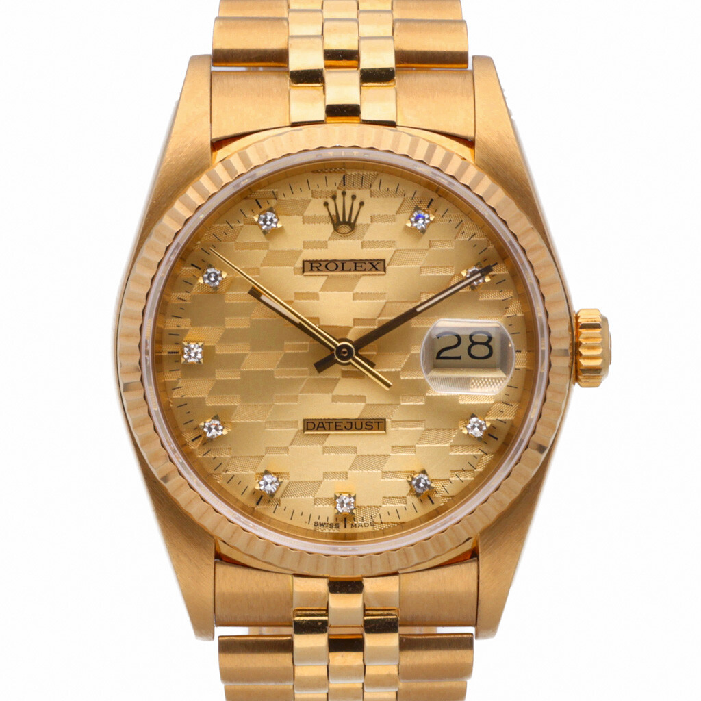 Rolex Datejust 16018 with 36mm 18ct Yellow Gold case and Champagne