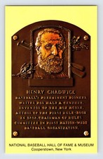 Postcard Baseball Henry Chadwick Writer Hall Fame Plaque 1990s Unposted Chrome