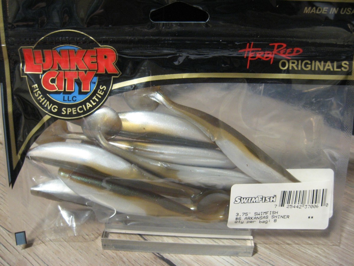 8 Lunker City Soft Fish Baits 3.75" Paddle Tail Swimfish # 6 Arkansas Shiner  | eBay