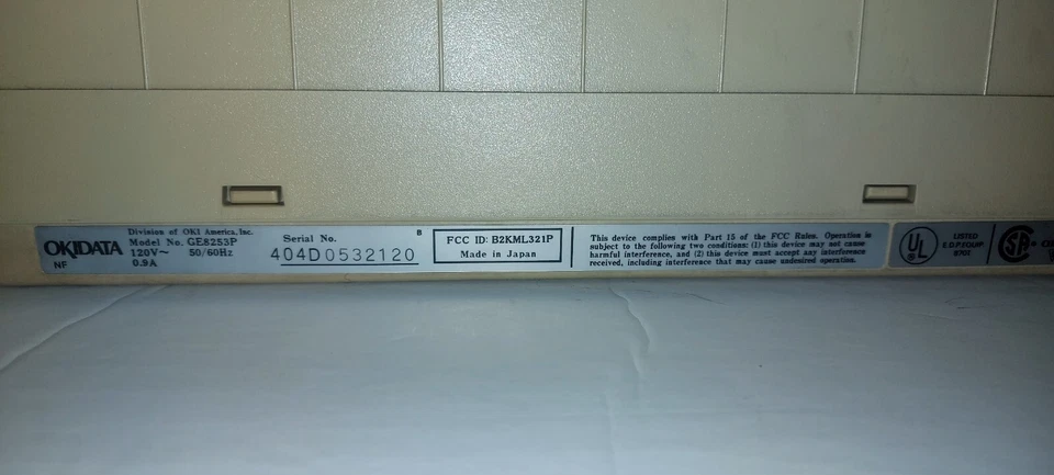 Okidata Microline GE8253P wide format 9-Pin Impact Dot Matrix Printer Tested Vtg - Image 3 of 4