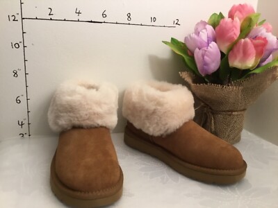 Women's UGG Classic Short II Sherpa Cuff Chestnut Boots 1106757