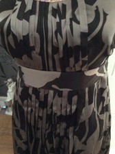 Monsoon Grey Black  Silk Party Holiday Dress 8 Bnwt Hols Reduced Quick Sale