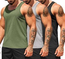 COOFANDY Men'S Workout Tank Tops Pack Dry Fit Sleeveless Running Shirts Gym Musc