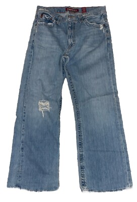 Aeropostale Men's Vintage Bootcut Denim Blue Jeans Distressed Size