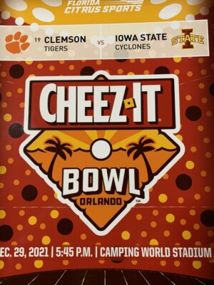 2021 CHEEZ-IT BOWL GAME PROGRAM CLEMSON TIGERS IOWA STATE CYCLONES ORLANDO
