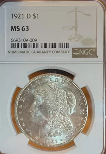 1921-D NGC MS63 Morgan Silver Dollar