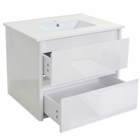 Waschbecken + Unterschrank MCW-B19, Badezimmer, Hochglanz 50X80Cm Weiß