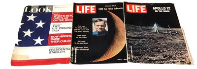 Life Magazine Set Of 3 Issues Apollo 11, & Apollo 12. Hippies  Off To The Moon 