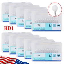 SANDENT Dental Round White Stone Polishing FG Burs Abrasion Aluminum Oxide