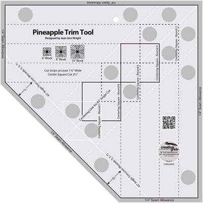 Creative Grids Pineapple Trim Tool Ruler Sewing and Quilting Template CGRJAW3