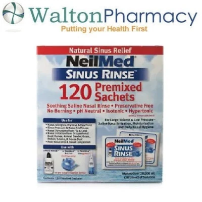 Neilmed Sinus Rinse refill Sachet 120 saline nasal allergy premixed isotonic