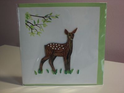 Quilling Cards LLC - 3D Young Deer Note Card