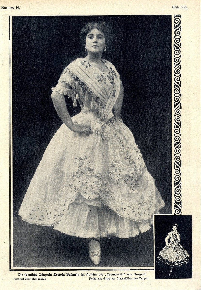 La bailarina española Tórtola Valencia disfrazada de Carmencita 1908