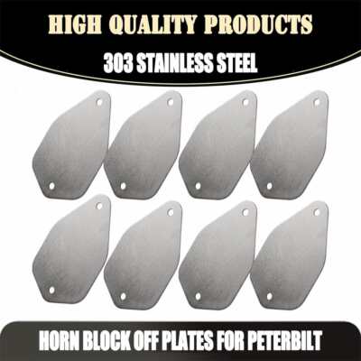 8PCS For Peterbilt Roof Plate Horn Block Off Plates 303 Stainless Steel Silvery