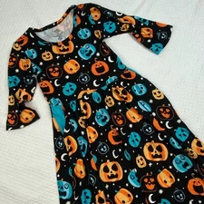 NWT Birdie Bean Black Halloween Dress Pumpkin Girls Size 9 - 10 Bamboo Viscose