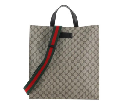 Gucci Supreme GG Logo Tote Messenger Bag Purse Womens Soft Canvas Convertible