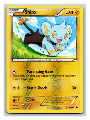 Pokemon Card Shinx 32/106 Rev Holo XY Flashfire PP4