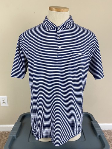 B DRADDY Blue Striped 1955 Logo Polo Golf Shirt Menâs Size M | eBay