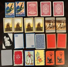 Vintage 1950's Jets Ships Dog Mexican Swap Playing Trading Cards Lot of 23