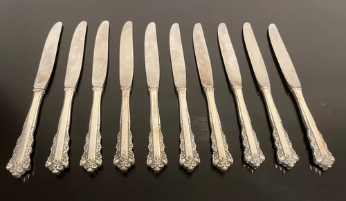 BELLE MEADE 9 1/8" KNIFE(S) Lunt Sterling Silver Handles Set of (10)