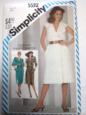 Dress Mock Wrap 12 Simplicity 5532 Sewing Pattern Hardwick V Neck Ruffle UC VTG