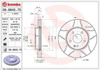 2X Brembo 09.6845.75 Bremsscheibe FüR MERCEDES-BENZ