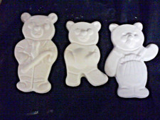 3 Bear Family Bears Christmas Ornament Ceramic Bisque Ready to Paint