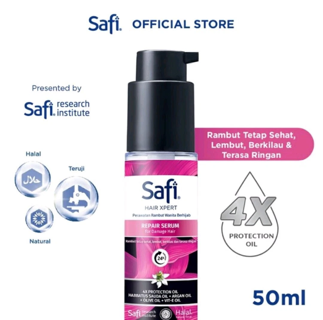 KP Safi Hair Xpert Repair Serum Damaged Hair Treatment Lightweight Halal 50ml