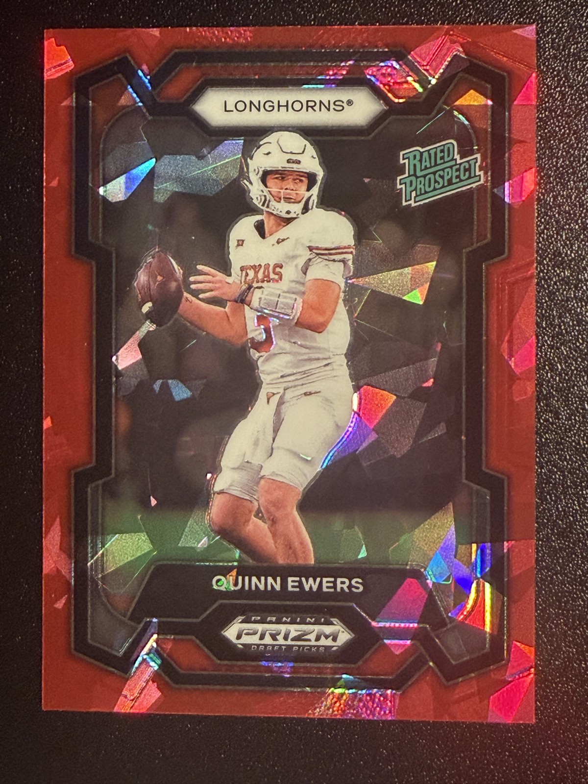 2024 Panini Prizm Draft Picks - Rated Prospect Quinn Ewers #191 Red Ice Prizm