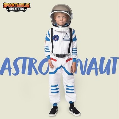 Spooktacular Creations Halloween Weißes Astronautenkostüm mit Helm , Gr.M 8-10J.