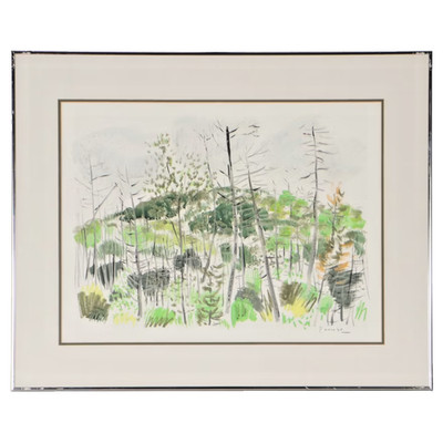 Original Framed ROD PROUSE Scenic Forest Landscape Acrylic & Pastel Signed