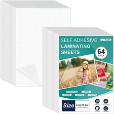 64 Sheets Self Seal Laminating Pouches 4X6, Self Adhesive Laminating Sheets,