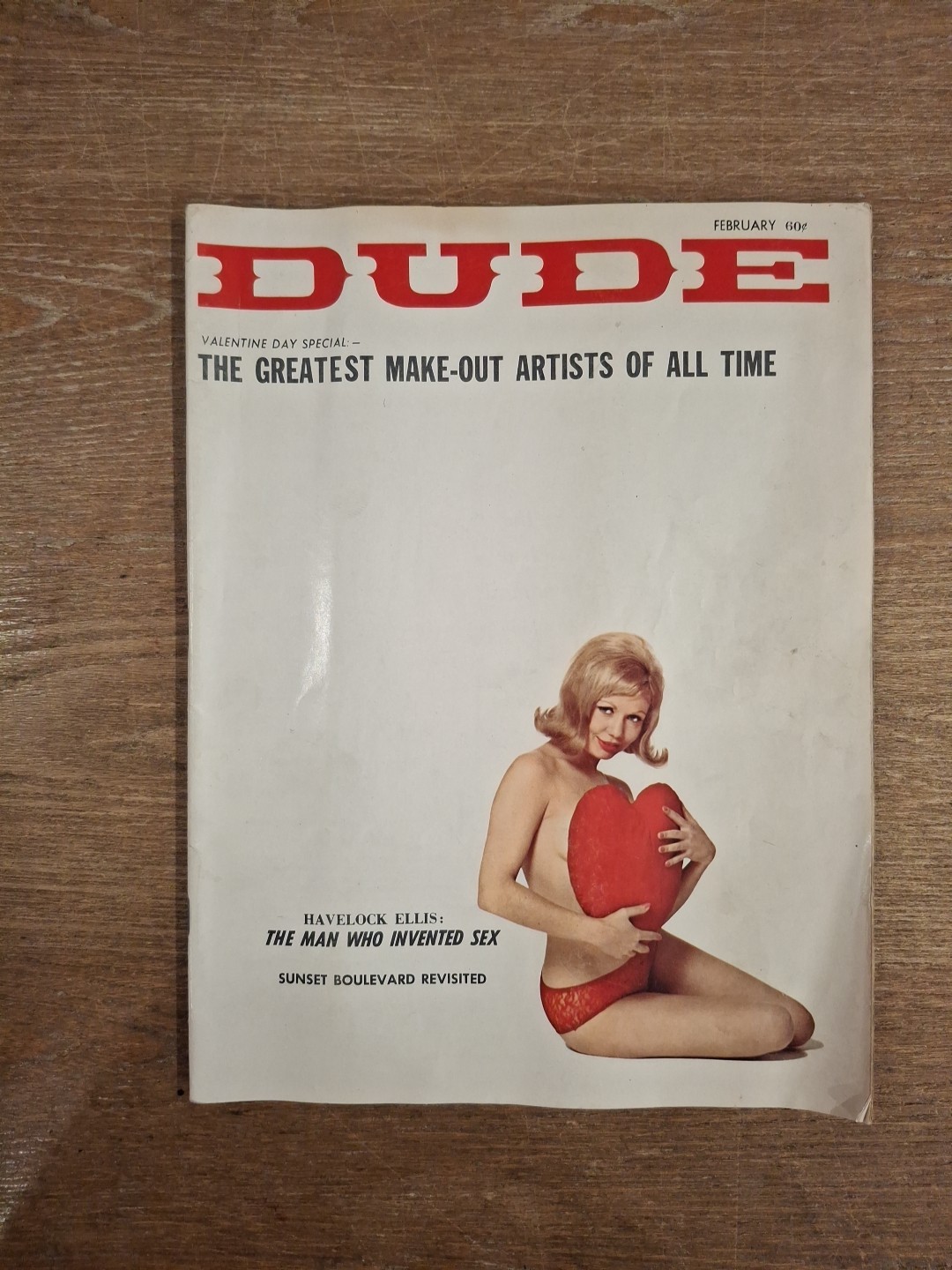 DUDE Men's Magazine Feb. 1965 Figure Models, Fiction, Bill Wenzel Humor Cartoons