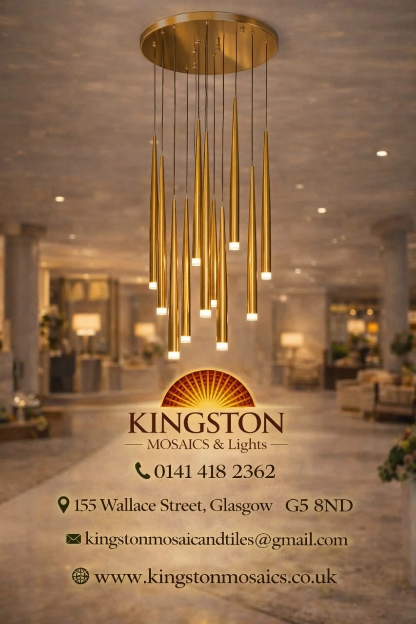 Luxury Gold Multi-Tube LED Pendant Chandelier - Picture 1 of 7