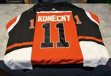 NWOT Medium Orange/ Black Adidas Philadelphia Flyers Travis Konecny Size Medium