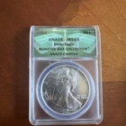 1992 ANACS American Silver Eagle MS69 Silver Dollar .999 Fine Certified
