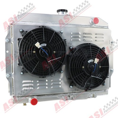 4 Rows Radiator+Shroud Fan fit 68-1974 AMC Javelin 1960-1962 AMX Rambler V8