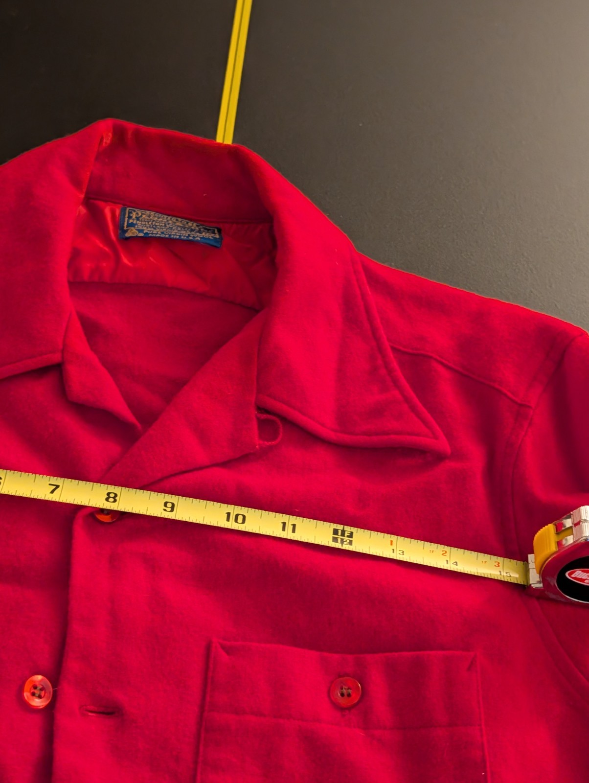 Vintage Pendleton Red Wool Button Jacket Loop Col… - image 3
