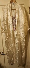 1950s SOUVENIR DRAGON SILK ROBE SUPER RARE COLOR IVORY GORGEOUS LARGE NOS VTG DS