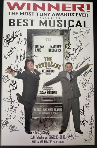 Seltene The Producers Cast signierte Fensterkarte Poster Broderick, Lane + - Bild 2 von 14