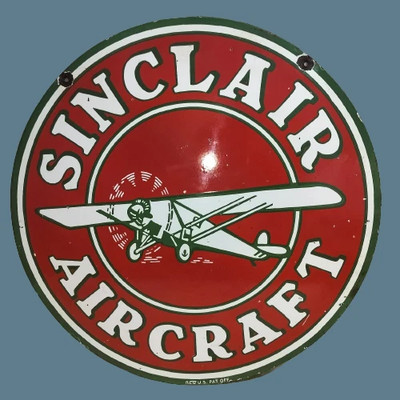 PORCELIAN SINCLAIR ENAMEL SIGN SIZE 30X30 INCHES DOUBLE SIDED