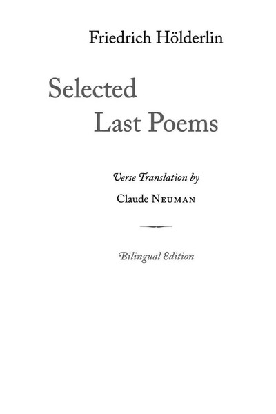 Selected Last Poems Friedrich HöLderlin Taschenbuch Kartoniert / Broschiert 2019-image